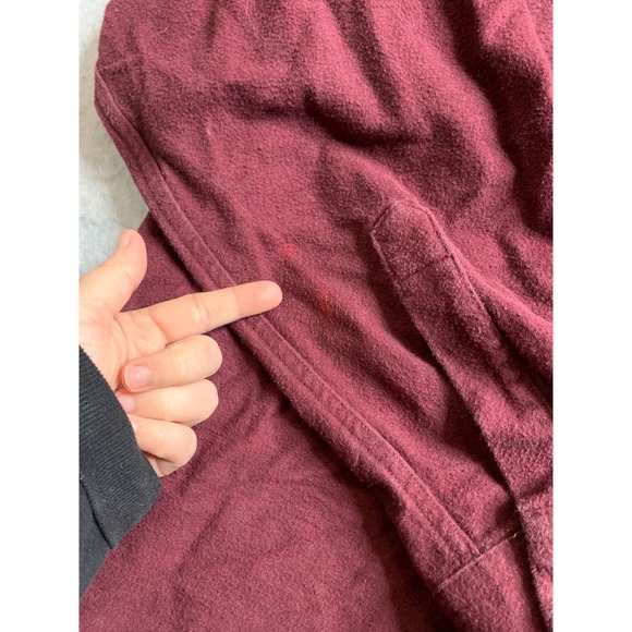 L.L. Bean Traditional Fit Chamois Cloth Shirt Men's XL REG Burgundy Flannel vTG - Picture 3 of 16
